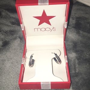 Silver and diamond earrings